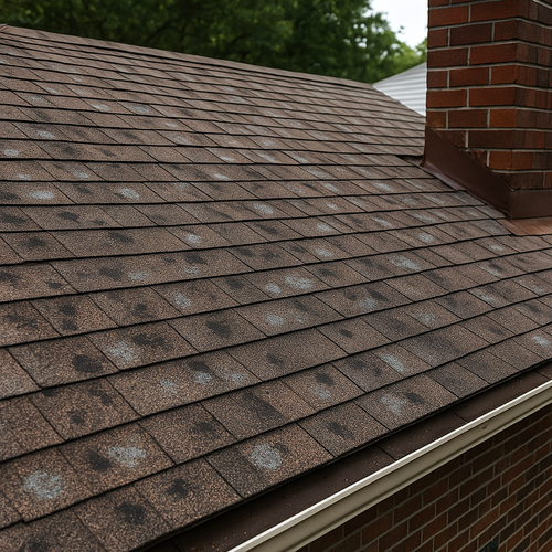 roof with hail damage