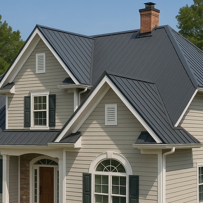 metal roof on a home