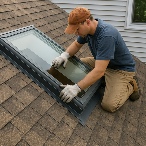 skylight being repaired