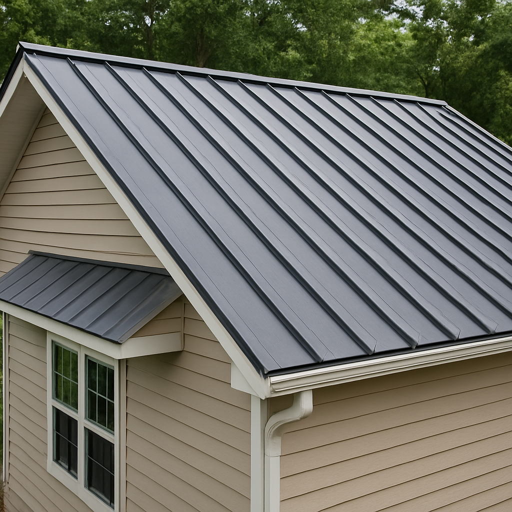 standing seam metal roofing on a home
