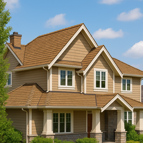 synthetic wood roofing on a home